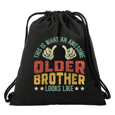This Is What An Awesome Older Brother Looks Like Drawstring Bag