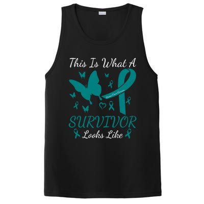 This Is What A Survivor Looks Like Ovarian Cancer Awareness Gift PosiCharge Competitor Tank