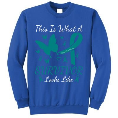 This Is What A Survivor Looks Like Ovarian Cancer Awareness Gift Sweatshirt