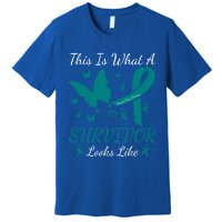 This Is What A Survivor Looks Like Ovarian Cancer Awareness Gift Premium T-Shirt