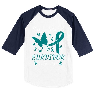 This Is What A Survivor Looks Like Ovarian Cancer Awareness Gift Baseball Sleeve Shirt