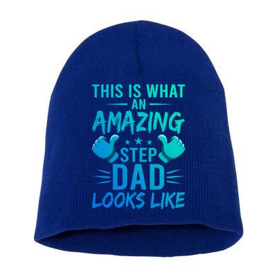 This Is What An Amazing Stepdad Looks Like Stepdad Gift Short Acrylic Beanie