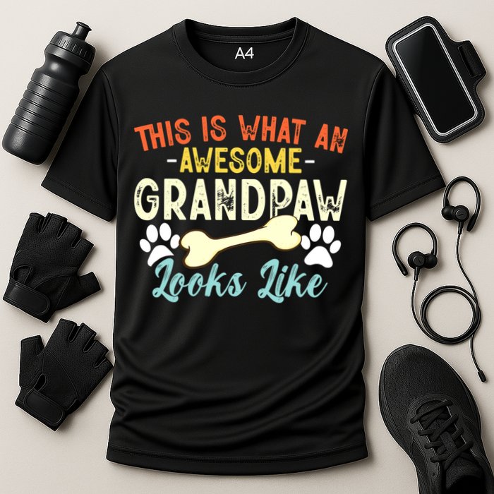 This Is What An Awesome Grandpaw Looks Like - Dog Grandpa Cooling Performance Crew T-Shirt