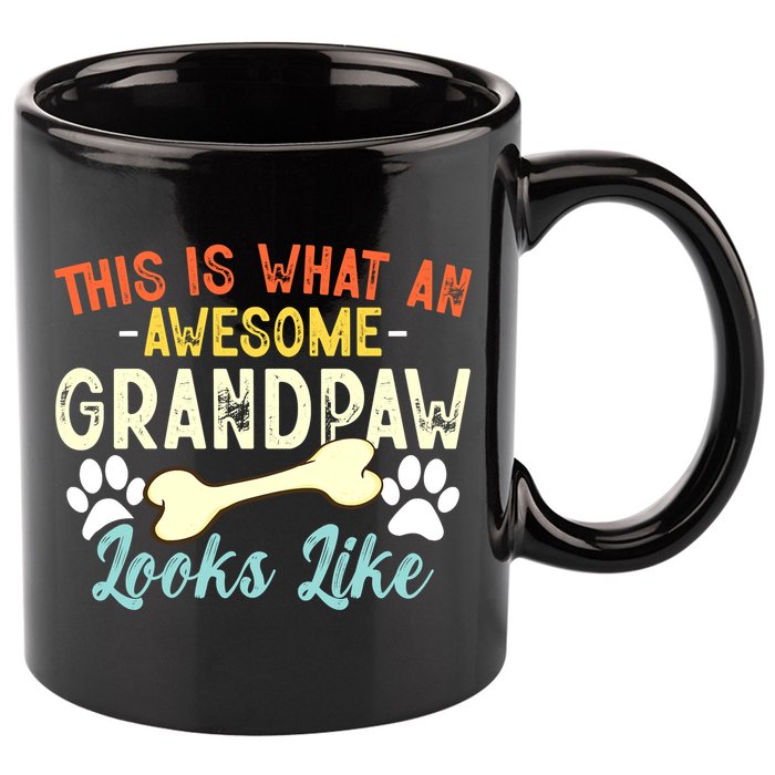 This Is What An Awesome Grandpaw Looks Like - Dog Grandpa 11oz C Handle Ceramic Mug
