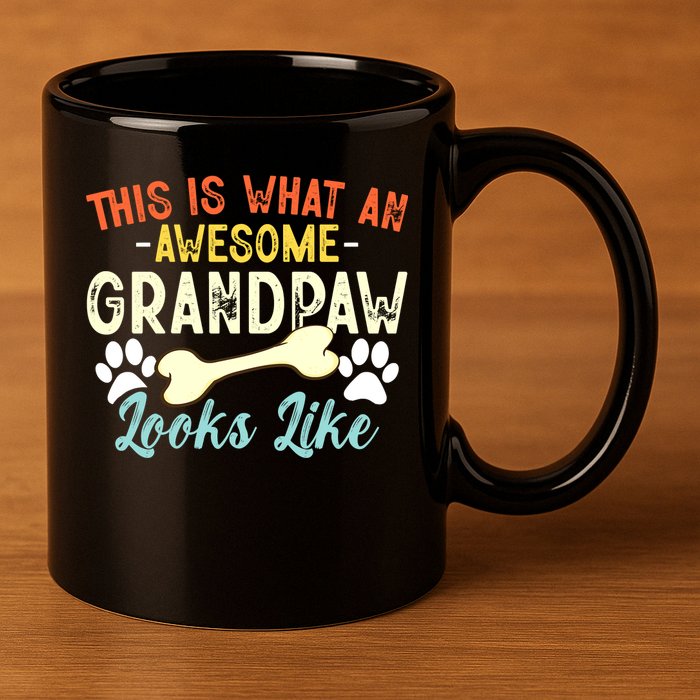 This Is What An Awesome Grandpaw Looks Like - Dog Grandpa 11oz C Handle Ceramic Mug