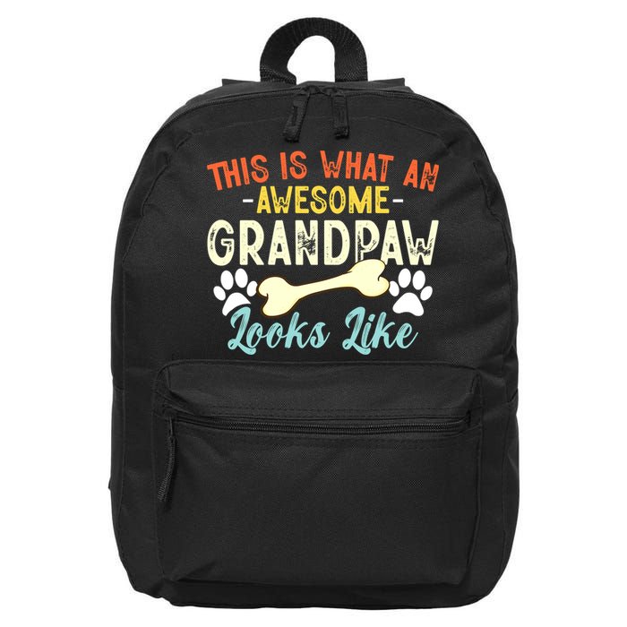This Is What An Awesome Grandpaw Looks Like - Dog Grandpa 16 in Basic Backpack
