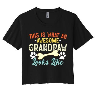 This Is What An Awesome Grandpaw Looks Like - Dog Grandpa Crop Top