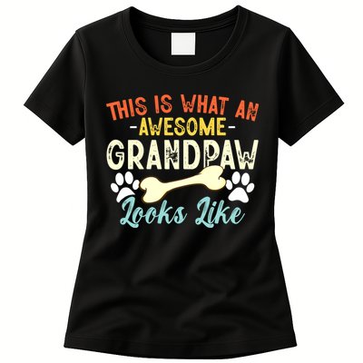 This Is What An Awesome Grandpaw Looks Like - Dog Grandpa Womens T-Shirt