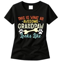This Is What An Awesome Grandpaw Looks Like - Dog Grandpa Womens T-Shirt