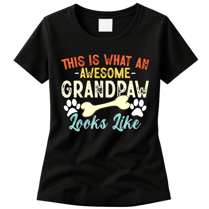 This Is What An Awesome Grandpaw Looks Like - Dog Grandpa Womens T-Shirt