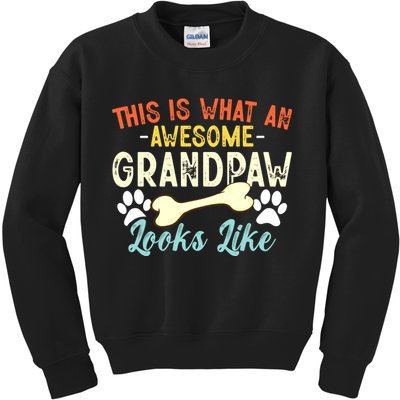 This Is What An Awesome Grandpaw Looks Like - Dog Grandpa Kids Sweatshirt