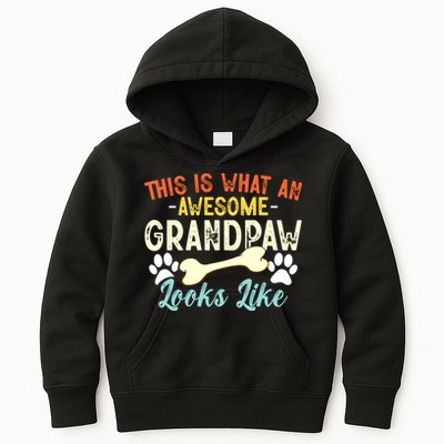 This Is What An Awesome Grandpaw Looks Like - Dog Grandpa Kids Hoodie