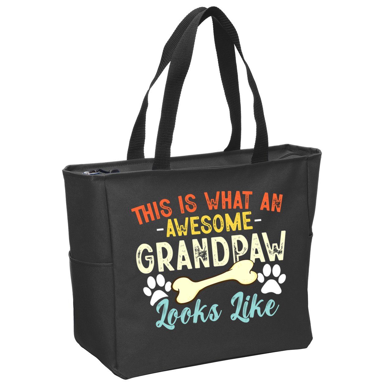 This Is What An Awesome Grandpaw Looks Like - Dog Grandpa Zip Tote Bag