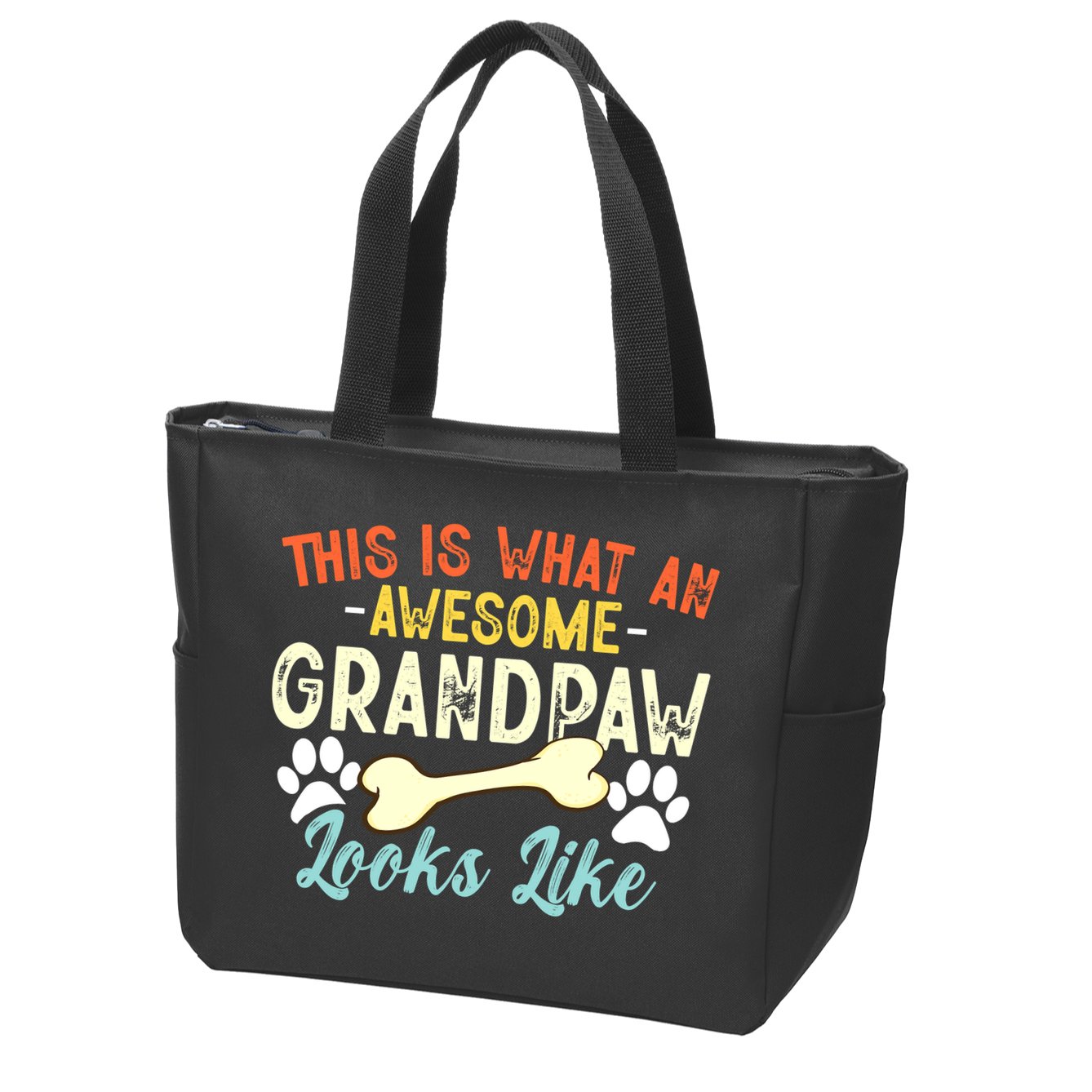 This Is What An Awesome Grandpaw Looks Like - Dog Grandpa Zip Tote Bag