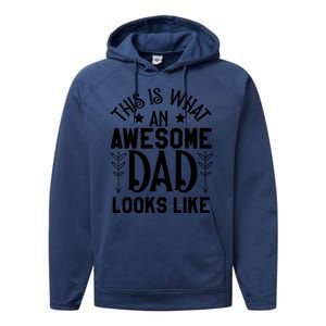 This Is What An Awesome Dad Looks Like Funny Dad Performance Fleece Hoodie