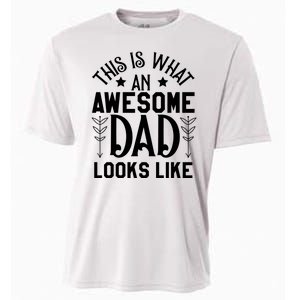 This Is What An Awesome Dad Looks Like Funny Dad Cooling Performance Crew T-Shirt