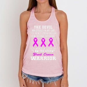 Today I Whispered I Am The Storm Breast Cancer Warrior Gift Women's Knotted Racerback Tank