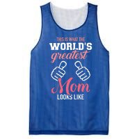 This Is What World's Greatest Mom Looks Like Mother's Day Great Gift Mesh Reversible Basketball Jersey Tank