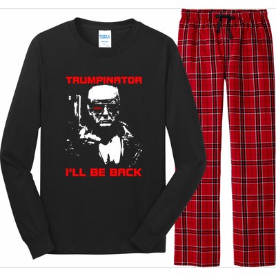 Trumpinator I Will Back Trump 2024 Long Sleeve Pajama Set