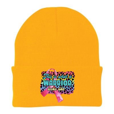 This Is What A Warrior Looks Like Breast Cancer Cute Gift Knit Cap Winter Beanie