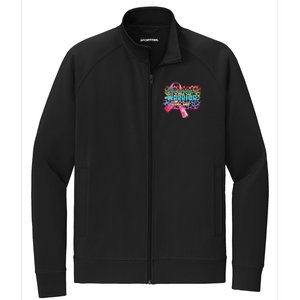 This Is What A Warrior Looks Like Breast Cancer Cute Gift Stretch Full-Zip Cadet Jacket