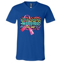 This Is What A Warrior Looks Like Breast Cancer Cute Gift V-Neck T-Shirt