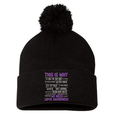 This Is Why We Need Lupus Awareness Pom Pom 12in Knit Beanie