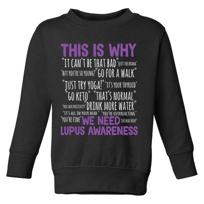 This Is Why We Need Lupus Awareness Toddler Sweatshirt