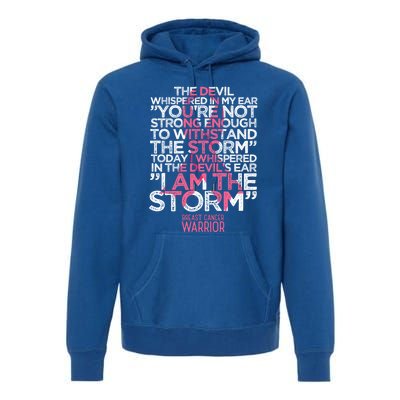 Today I Whispered I Am The Storm Breast Cancer Warrior Gift Premium Hoodie