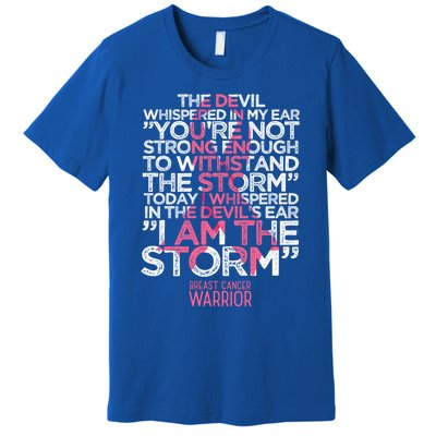 Today I Whispered I Am The Storm Breast Cancer Warrior Gift Premium T-Shirt