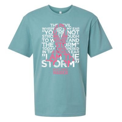 Today I Whispered I Am The Storm Breast Cancer Warrior Gift Sueded Cloud Jersey T-Shirt