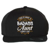 This Is What A Badass Aunt Looks Like Soon To Be Auntie Wool Snapback Cap