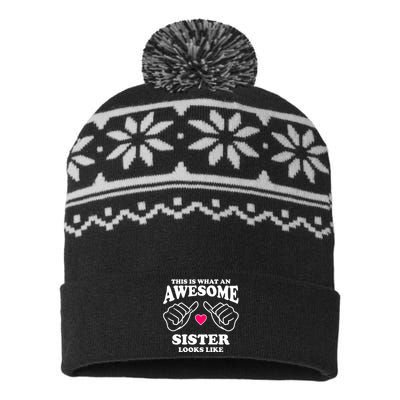 This Is What An Awesome Sister Looks Like USA-Made Snowflake Beanie