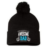 This Is What An Awesome Dad Looks Like Pom Pom 12in Knit Beanie