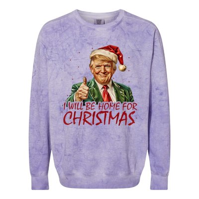 Trump I Will Be Home For Christmas Colorblast Crewneck Sweatshirt