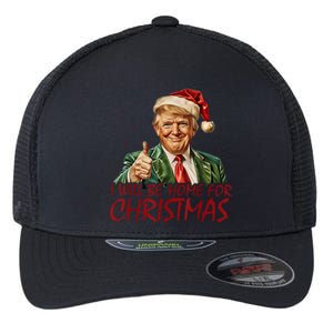 Trump I Will Be Home For Christmas Flexfit Unipanel Trucker Cap