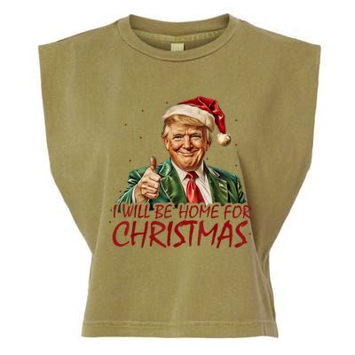 Trump I Will Be Home For Christmas Garment-Dyed Women's Muscle Tee