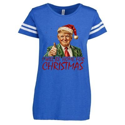 Trump I Will Be Home For Christmas Enza Ladies Jersey Football T-Shirt