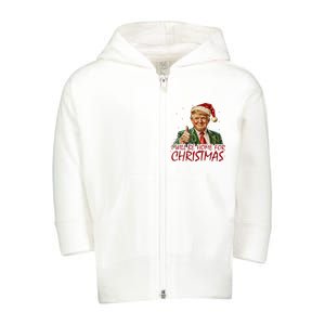 Trump I Will Be Home For Christmas Toddler Zip Fleece Hoodie