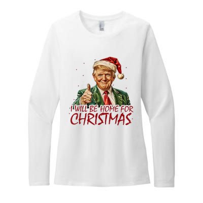 Trump I Will Be Home For Christmas Womens CVC Long Sleeve Shirt