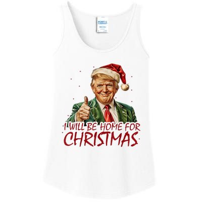 Trump I Will Be Home For Christmas Ladies Essential Tank