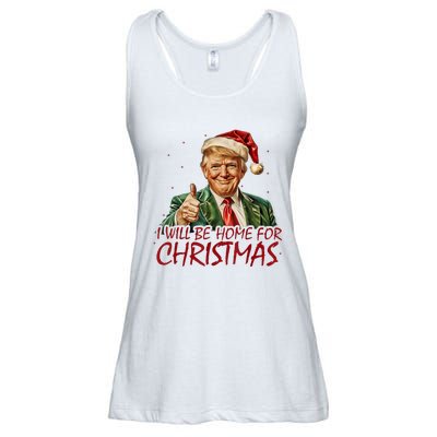 Trump I Will Be Home For Christmas Ladies Essential Flowy Tank