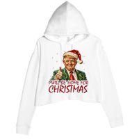 Trump I Will Be Home For Christmas Crop Fleece Hoodie