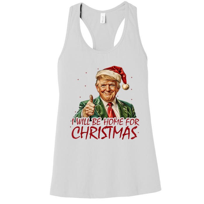 Trump I Will Be Home For Christmas Women's Racerback Tank