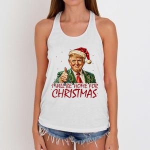 Trump I Will Be Home For Christmas Women's Knotted Racerback Tank