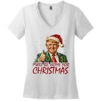 Trump I Will Be Home For Christmas Women's V-Neck T-Shirt