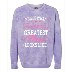 This is what the world's greatest mom looks like Mothers Day Colorblast Crewneck Sweatshirt