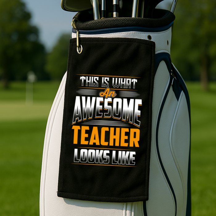This Is What An Awesome Teacher Looks Like Golf Towel
