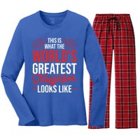 This Is What The WorldS Greatest Neighbor Looks Like Gift Women's Long Sleeve Flannel Pajama Set 