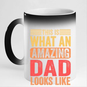 This Is What An Amazing Dad Looks Like Funny Gift 11oz Black Color Changing Mug